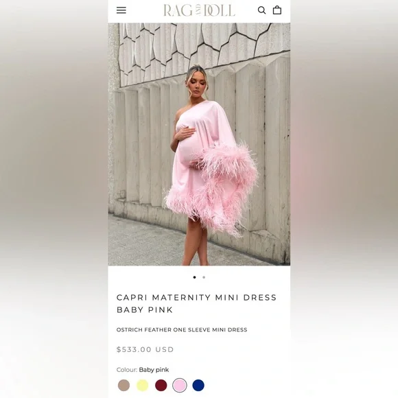 CAPRI MATERNITY MINI DRESS BABY PINK